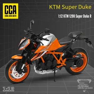 CCA KTM 1290 Super Duke Motorcycle Model - 1:12 Scale Alloy Collectible, Push-Action Toy for Boys, Perfect Birthday Gift, Orange/Grey, CCA COOL CHIC AUTO