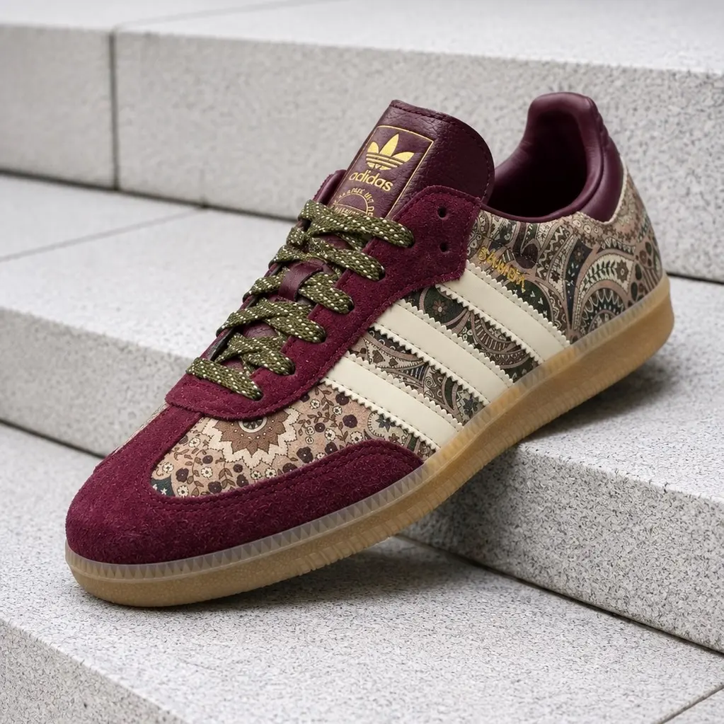 Adidas Samba OG Liberty London Maroon Warm Vanilla KH9802 Women's Fashion Sneaker New