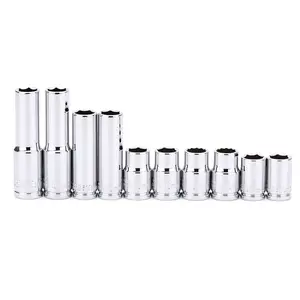CASOMAN 10-Piece Impact Socket Set 1/4" & 3/8" Drive Deep & Shallow 10mm Metric Mirror Chrome Finish 6 Point & 12 Point Design#TikTokShopBlackFriday