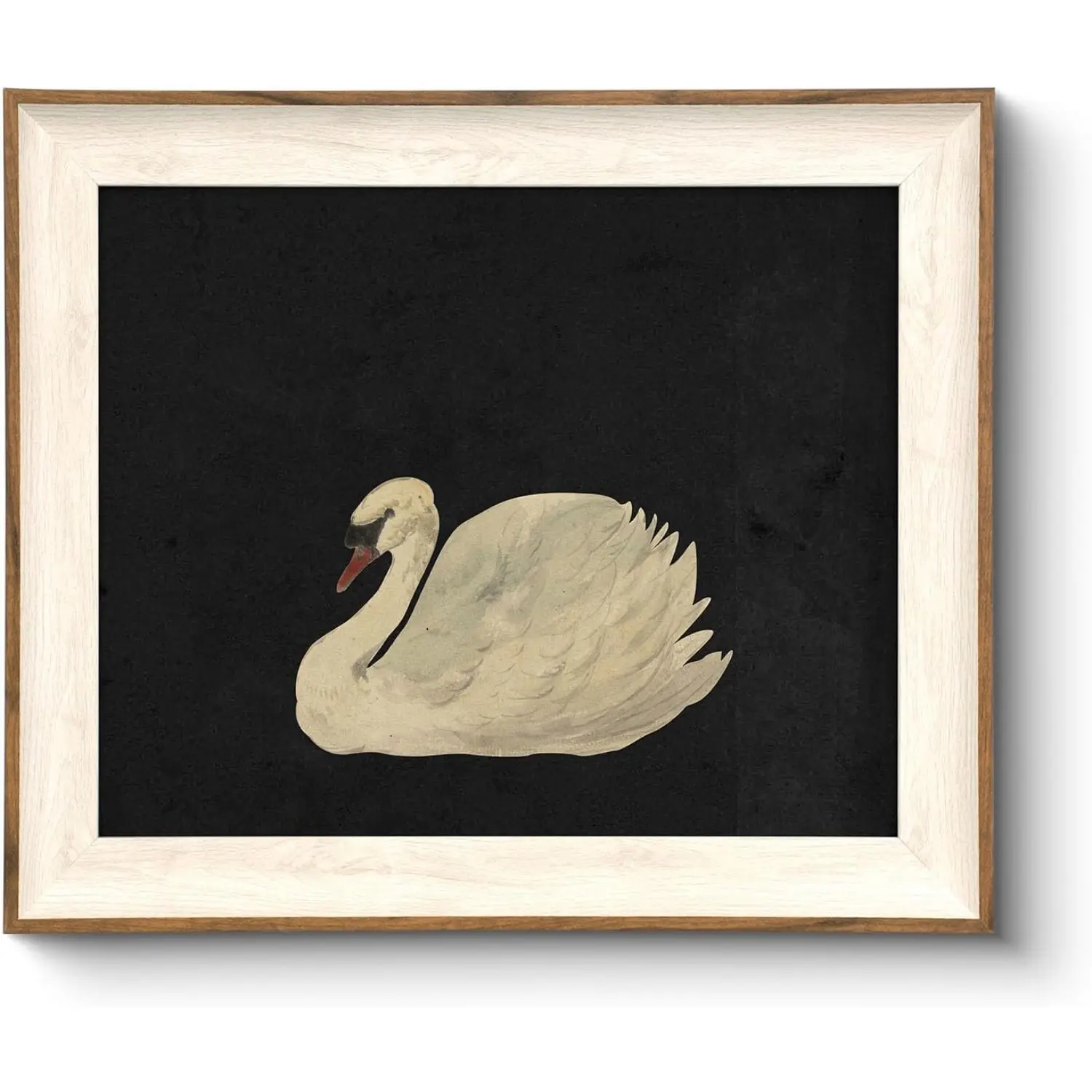 Vintage Wood Swan Artistic Graphic Print - Print Design Home Wall Decor, Animal-Themed Poster for Living Room, Perfect Gift for Friends & Family, Graphic Prints