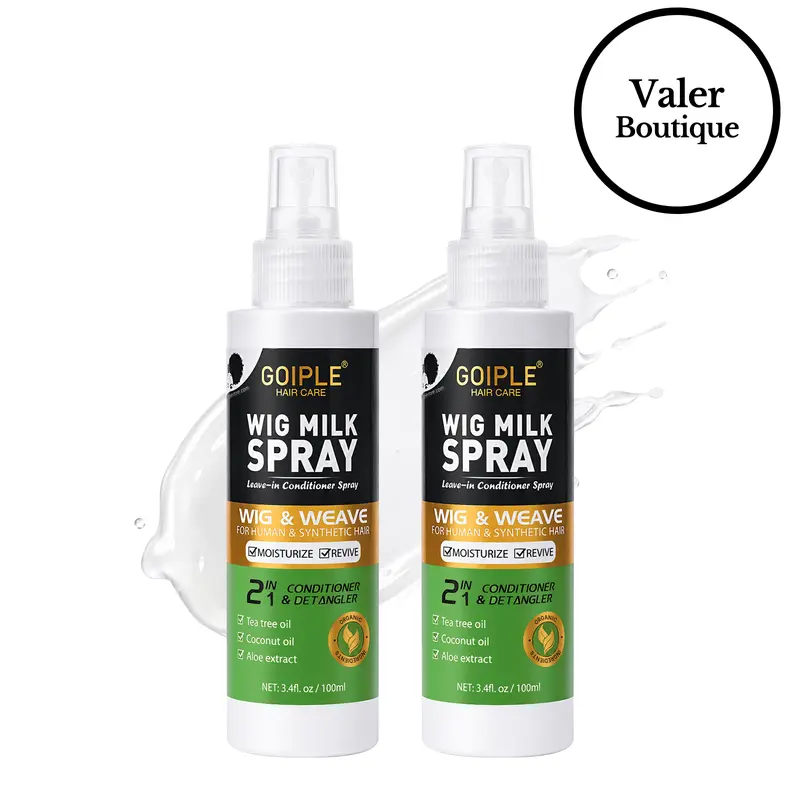 Goiple Wig Milk Spray 3.4 fl oz Leave-In Conditioner Spray for Synthetic Hair, Hydrates & Replenishes Haircare Moisturizing Tea Tree Coconut Aloe