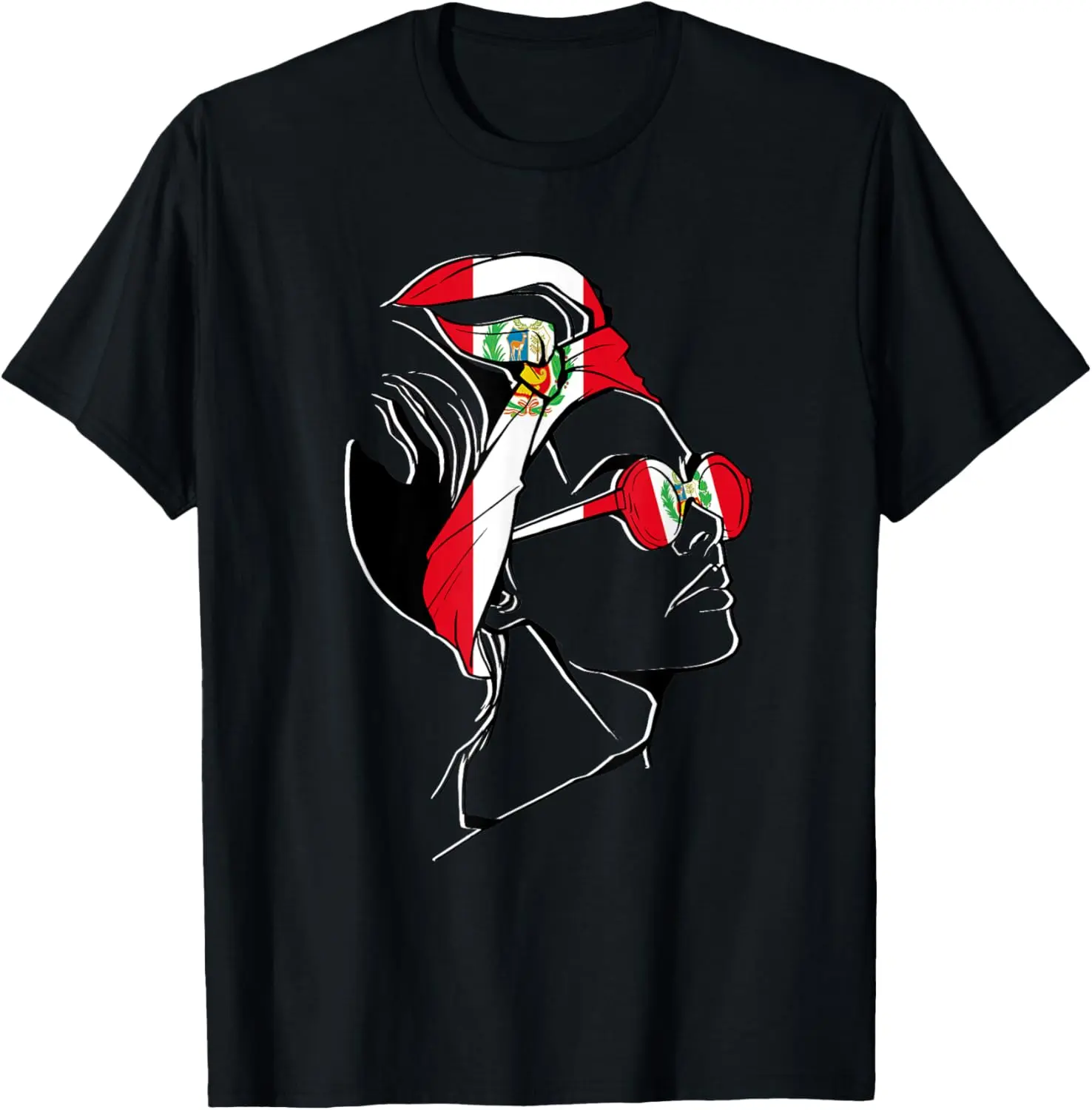 Women's 100% Cotton Vintage Round Neck Short Sleeve Graphic T-Shirt, Peruvian Pride Flag Design Casual Clothes for Everyday Wear
