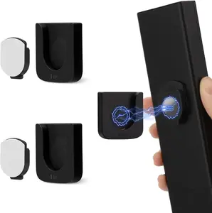 WALLFID Magnetic Remote Control Holder Wall Mount, Innovative Slot Design for Effortless Organization of Home, Office, and School Supplies - Organize and Fix Remotes with Ease（2 pack)ring  hook Black
