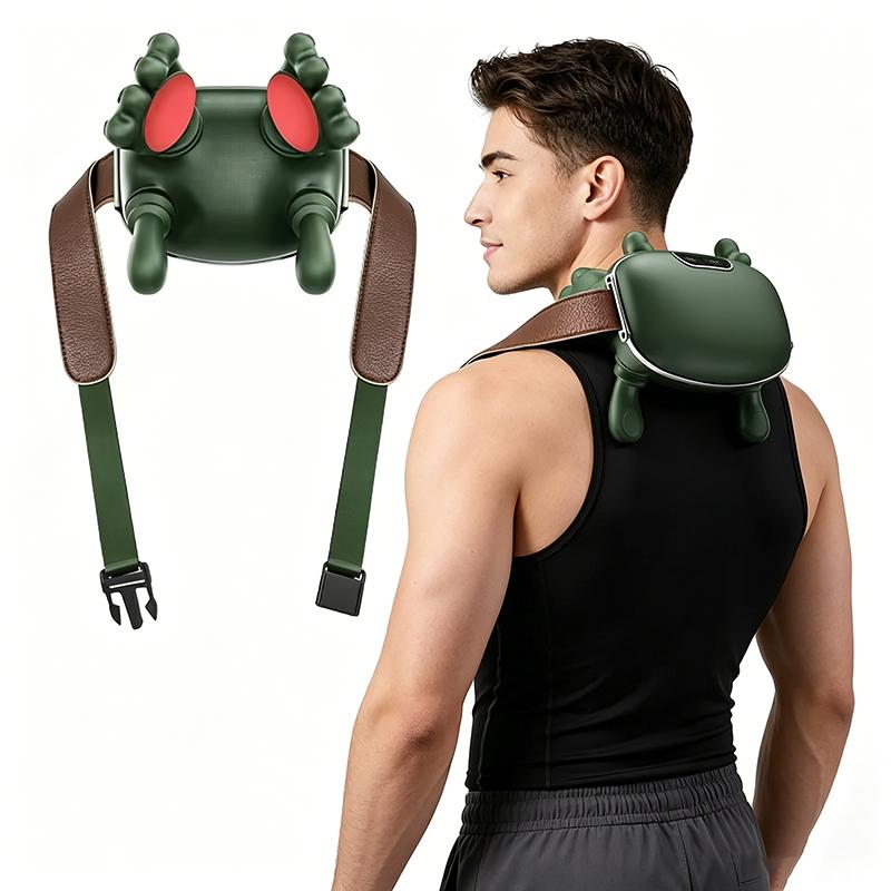 6D deep neck massager, portable massager by massage master, with 3 modes and 2 temperature controls, suitable for neck, shoulder, back and leg, can be operated without plugging in, suitable for office use, and a gift for the elderly, men and women