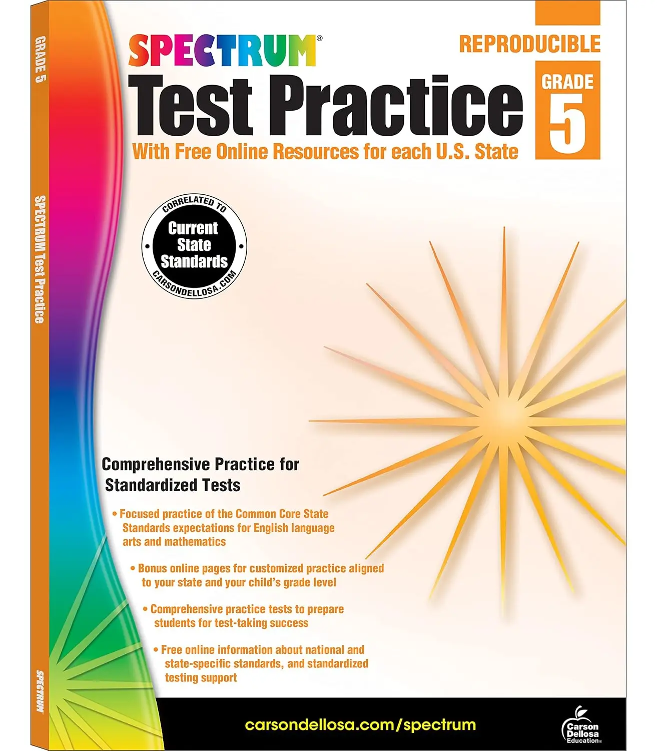 Spectrum 5th Grade Test Practice Workbooks All Subjects, Ages 10 to 11, 5thGrade Test Practice, Language Arts, Reading Comprehension, Vocabulary, Writingand Math Reproducible Book - 160 Pages