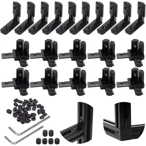 22Pcs 2020 Aluminum Extrusion Connectors 3-Way End Corner Bracket Connector Black T Slot L-Shape Interior Corner Joint Bracket for Aluminum Extrusion Profile Slot Connector Set 6mm with Screws&Wrench