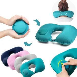 Inflatable U-shaped Neck Pillow, 1 Count Portable Travel Neck Pillow, Inflatable Pillow for Car Office Home, Travel Accessories