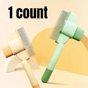 Self-cleaning Pet Grooming Comb, 1 Count Durable Handle Pet Hair Removal Comb, Pet Grooming Tool for Cats and Dogs, Groomer Tools, Self Grooming Brush