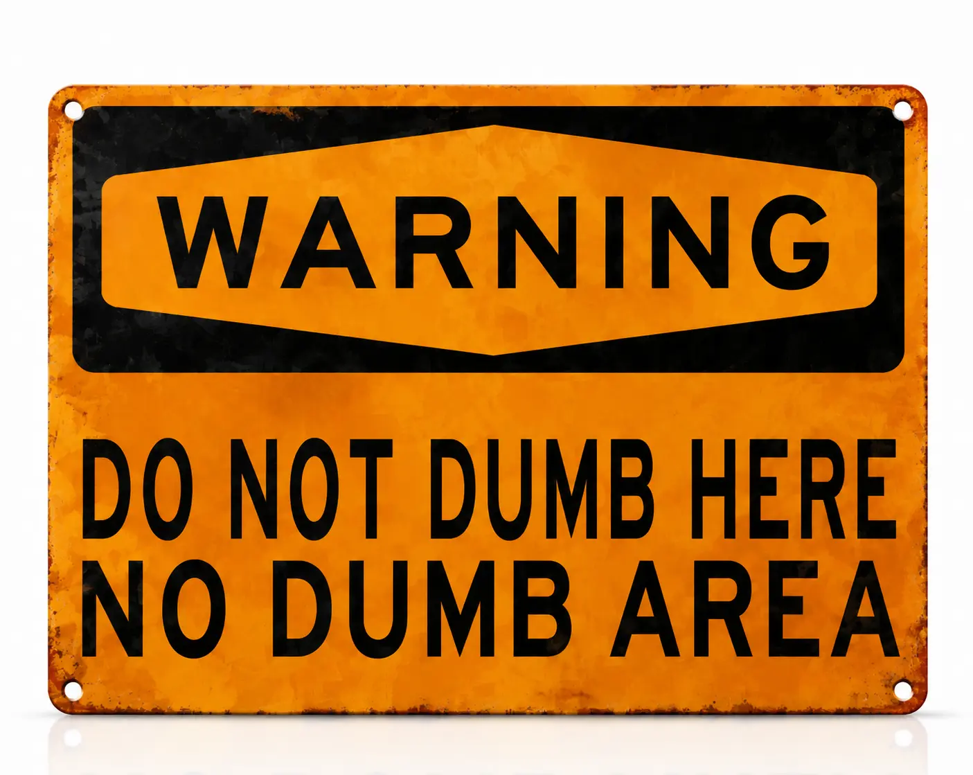Funny Metal Wall Art Decor Warning Sign, Do Not Dumb Here No Dumb Area Vintage Room Sign, Retro Decorative Plaque for Garage, Man Cave, Home Bar & Office Decor 8x12 Inch