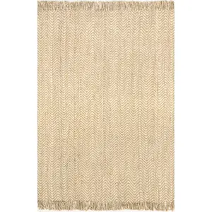 Don Chevron Jute Tasseled Area Rug