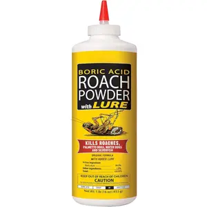 Boric Acid Roach and Silverfish Killer Powder w/Lure for Insects (16oz)