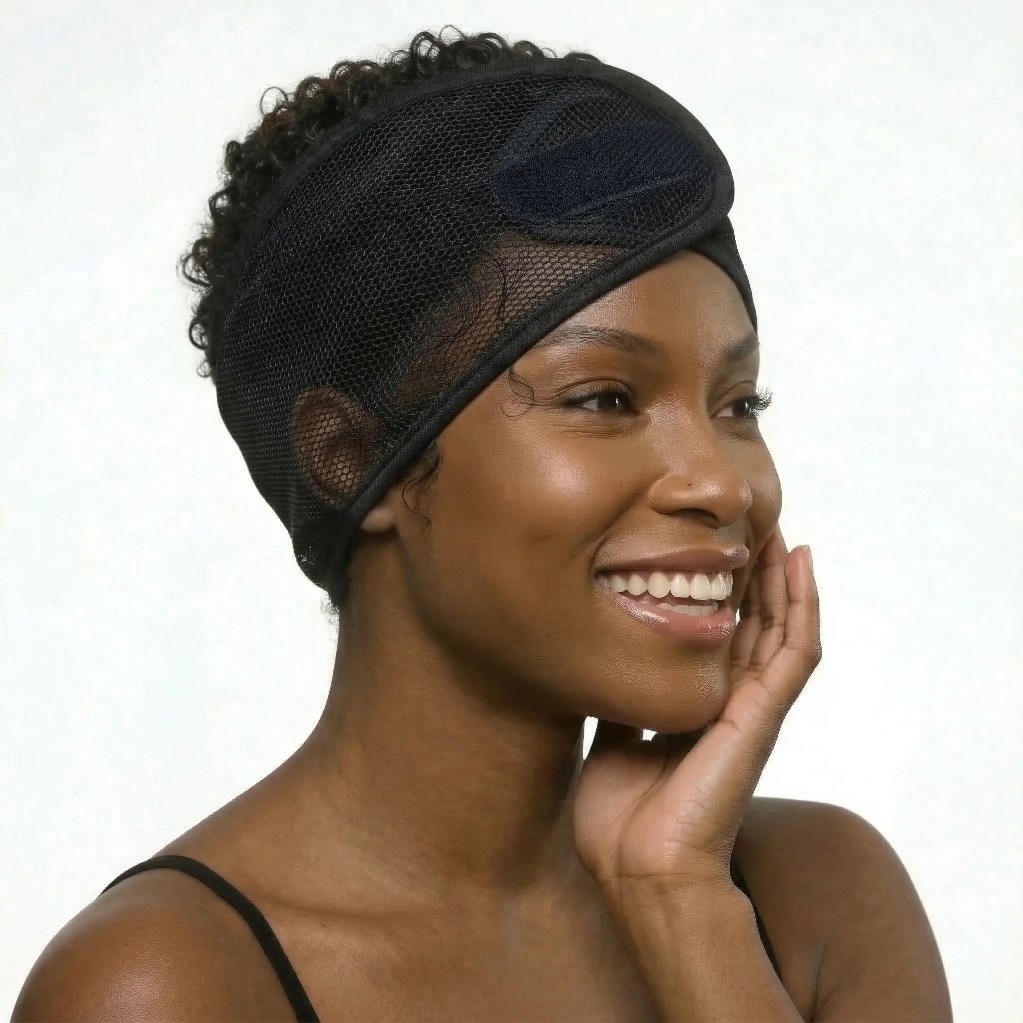 Donna Argan Mesh Wrap For Women - Black Color 1PC, Headband For Face Wash, Makeup, and Shower