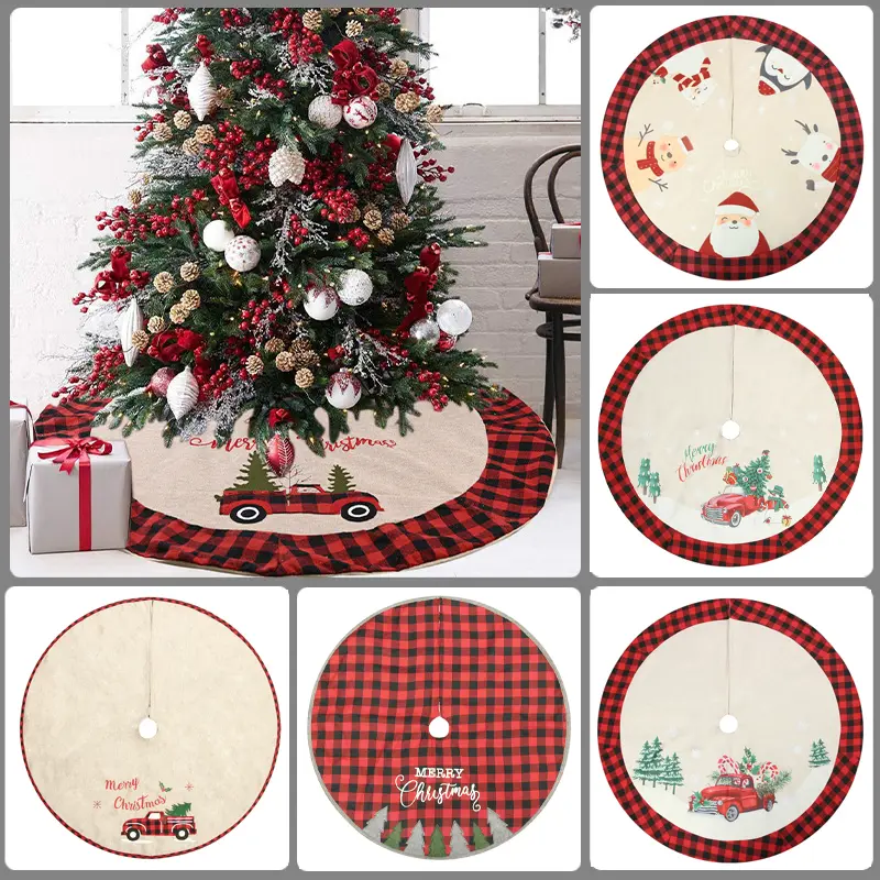Luxurious Fabric Round Christmas Tree Skirt (36-48 in) - Decorative Tree Base Cover, Home Holiday Indoor Decor, Prayer Room Festive Party Supply, 36-48 Inches, Kid Room