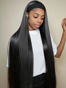 Long Straight Headband Wigs for Women, Natural Glueless Wig, Synthetic Straight Wig, Silky Straight Hair, Heat Resistant Fiber, Headband Style Wig, Beginner Friendly, Cosplay Use