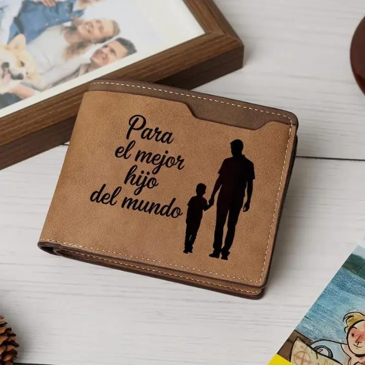 Para El Mejor Hijo Del Mundo Wallet, Spanish Gift For Son From Dad, Father And Son Bifold Wallet, Engraved Wallet, Mens Wallet