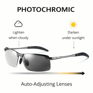 2026 New Photochromic Fashion Glasses for Men & Women - Day & Night Driving Glasses with, Anti-Scratch, Zinc Alloy Frame, Sport Design - Blue Light Blocking, Auto-Tinting Lenses for Car,, Activities - Ideal Gift, Car Safe Driving, Sleek Eyewear