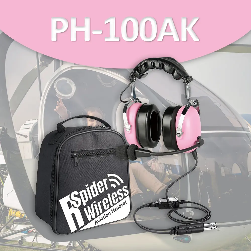 General Aviation Child Headset - High Quality Gel/Foam Noise-Isolating Comfortable Ear Seals, Adjustable Headband, Noise-Canceling Microphone, Includes Headset Bag