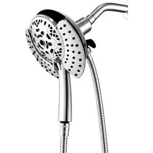 Shower  with Handheld High :  Hand Held Shower  & Rain Shower  2-IN-1 Shower  with 59" Rotatable Stainless Steel Hose, Shower Trim Systems