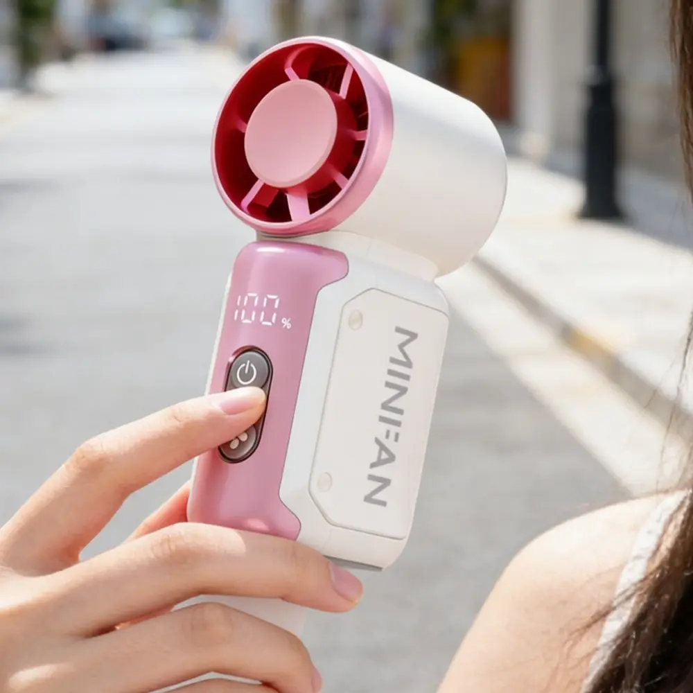 Digital Display Portable Outdoor Pocket Fan, JF157 USB Rechargeable Turbo Fan 199 Speeds, Rechargeable Hand Fan, Portable Personal Fan, Rechargeable Wind Fan, Handheld Cooling Fan, Rechargeable Handheld Fan