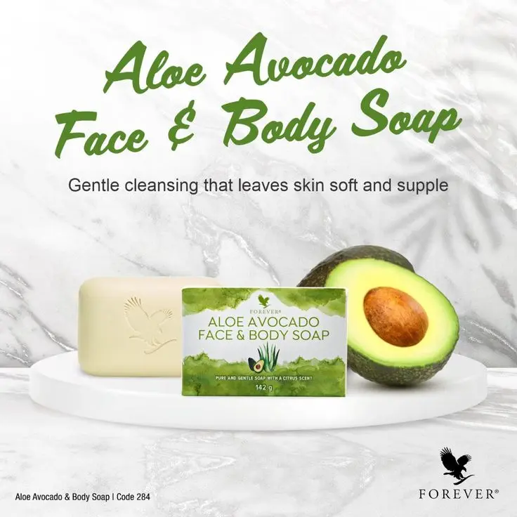 Forever Aloe Avocado Multi-Pack Solid Face & Body Soap - Natural Daily Scented Cleanser, Gentle 5 oz/142g Bar for All Skin Types, Hydrating Cleansing Body Care with Aloe Vera & Avocado
