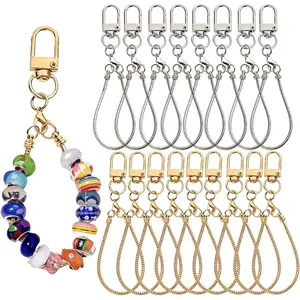 20-Piece Blank Beaded Keychain Set - DIY Beading & Jewelry Making Craft Kit, Keychains for Women - Suitable for Bag Hangers, Cup Chains, Mobile Phone Chains, Ideal for Wedding, Birthday Gifts