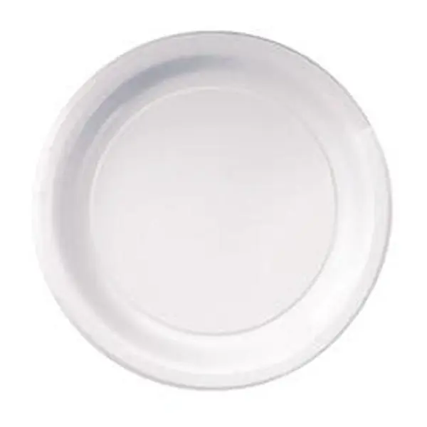 Hoffmaster Disposable Round Plates - 9 in. Deep-Ridge Coated White, 500-Piece Case (PL7095 CPC) for Party Events, New Beginning Celebrations, Birthday, Anniversary, Disposable Plates