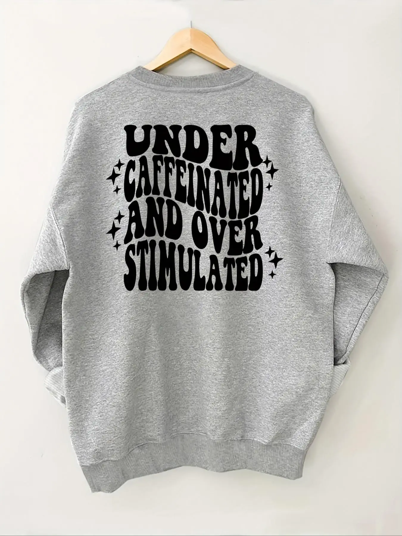 Women's Cartoon Letter Graphic Print Crew Neck Sweatshirt, Fall Clothes, Casual Drop Shoulder Long Sleeve Pullover for Fall Winter, Ladies Clothes for