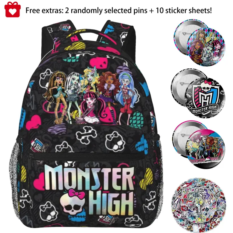 Monster high Backpack Monster high dolls Backpacks utility Monster high doll Laptop Bagpack for Men Women Bookbag for Work Camping Travel for family and friends commemorative gift