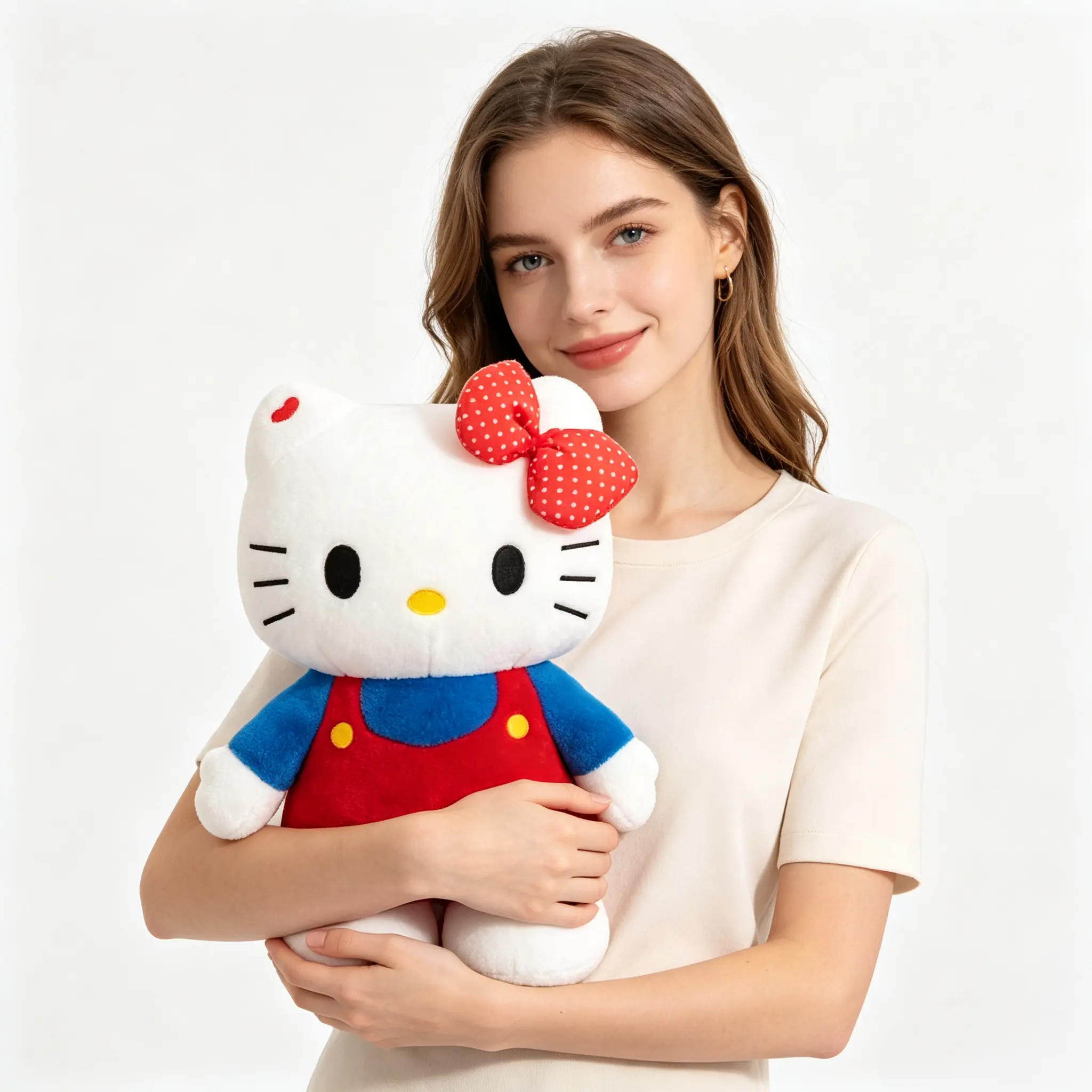 Sanrio Hello Kitty 15.75 Inch Plush Doll Soft Cuddly Stuffed Toy Kawaii Room Decor Gift for Girls & Teens