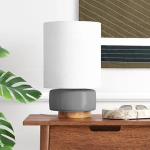 Ceramic Table Lamp with Wood Base - Threshold