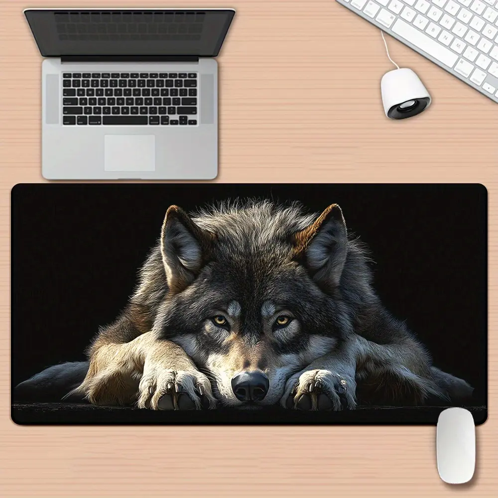 1pc Wolf Patterns Pad 1pc Multi Functional XXL Wolf Patterns HD Printed Pad |   Desk, Keyboard Gaming Mouse Mats, Office Computer PC Gamer Desk Mat, Gifts for Family Friends