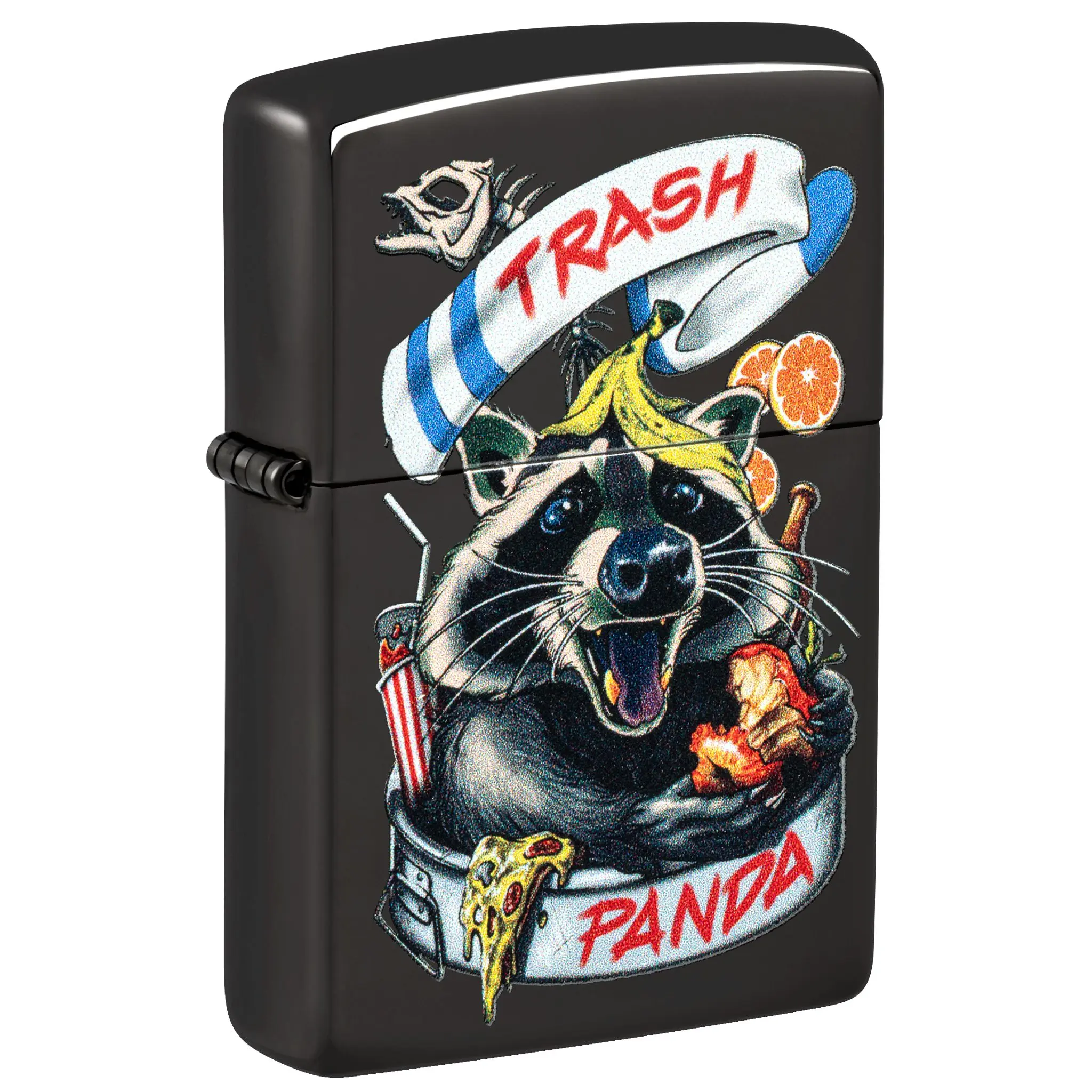 Zippo Masked Bandit Design High Polish Black Metal Pocket Lighter - Made in USA, Windproof Burn, Lifetime Guarantee, Unfilled (Fuel Sold Separately) - Gift for Everyday Use