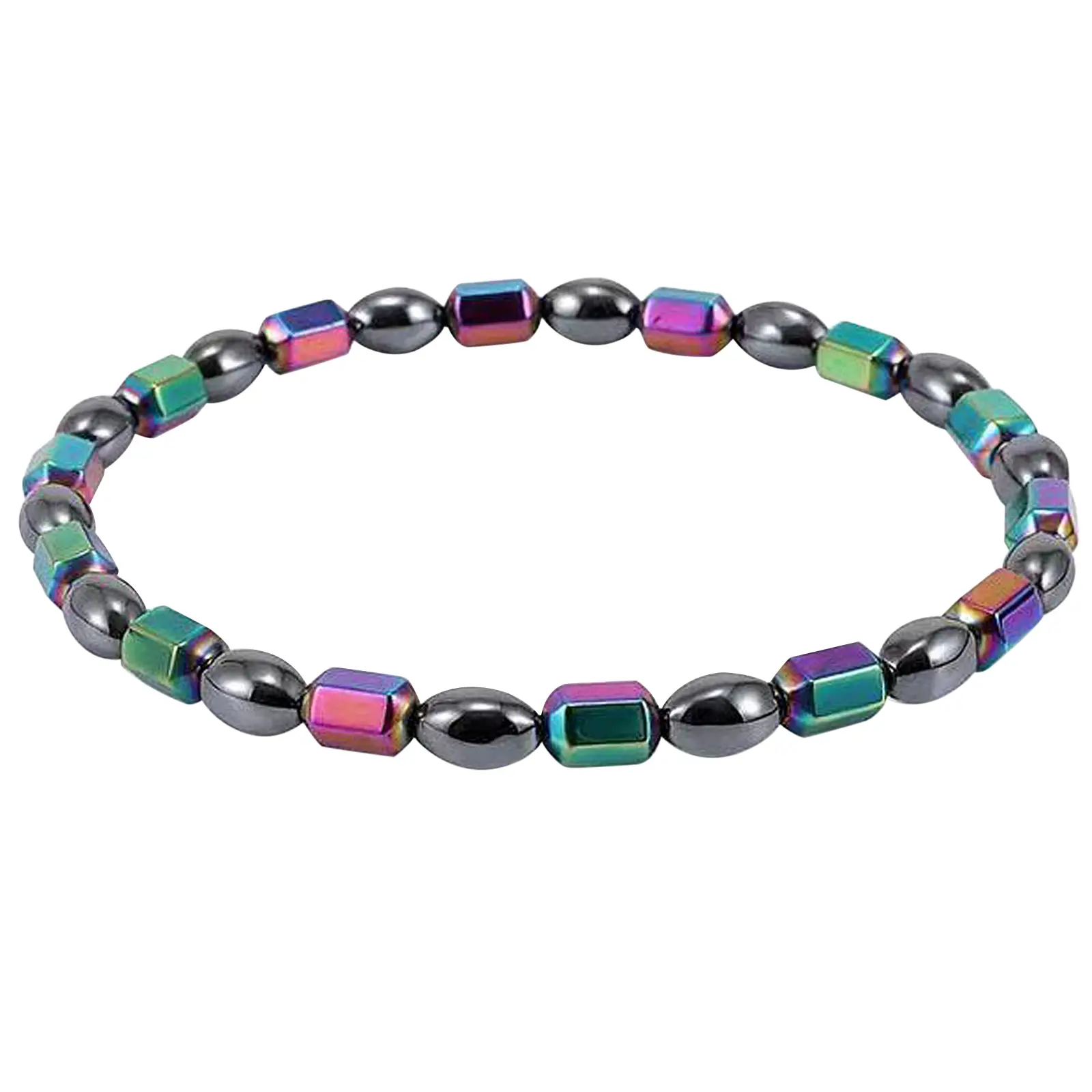 OIDEA Magnetic Black Stones Obsidian Anklet - Minimalist, Lightweight, Flexible Elastic Cord Stretch Crystal Bead Accessory, 8.26 in Casual Unisex Adult Gift-Ready Costume Jewelry