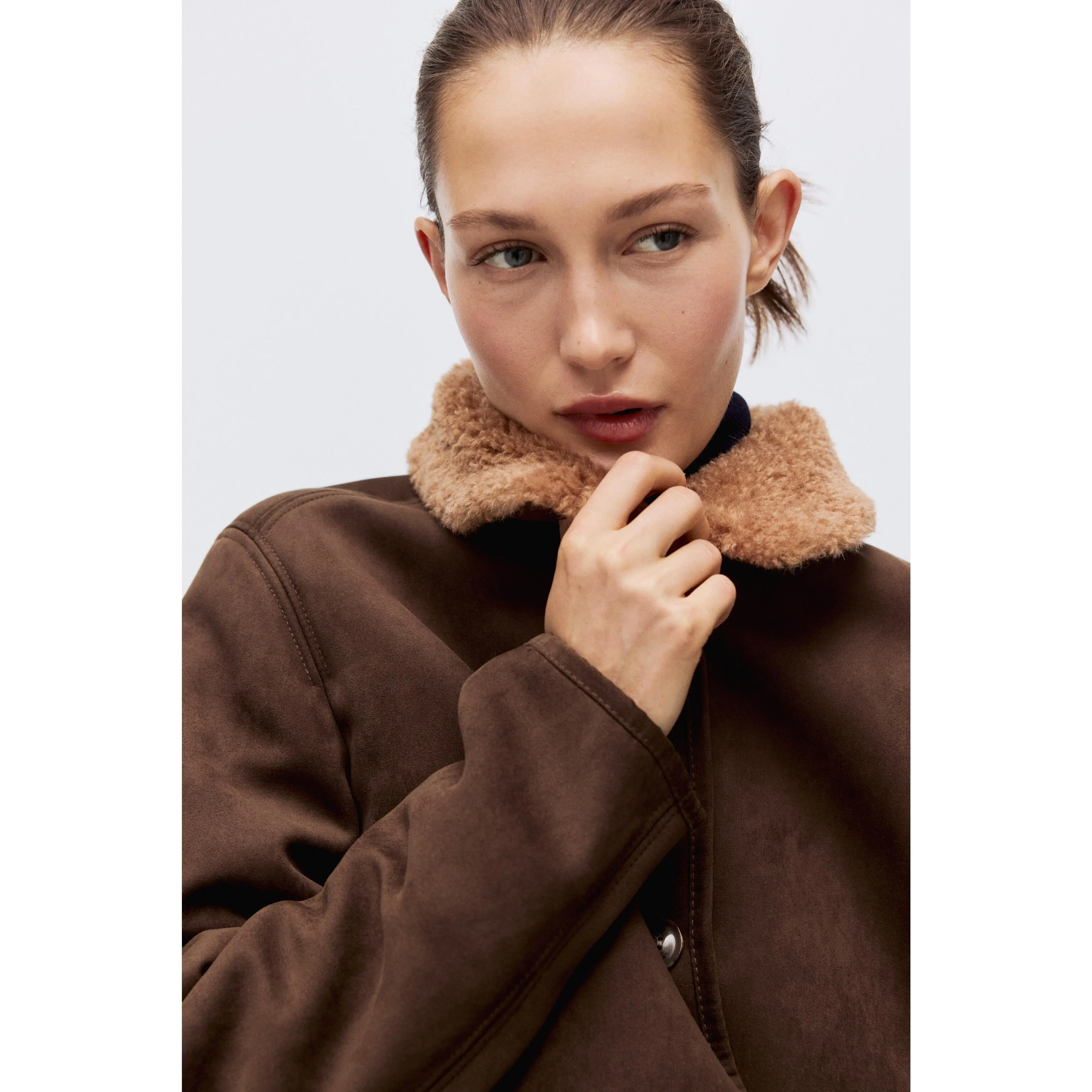 H&M Teddy-collared jacket