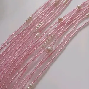 Fairy Pink Pearl Waistbeads - Elegant Beaded Waist Chain for Women's Fashion Accessories