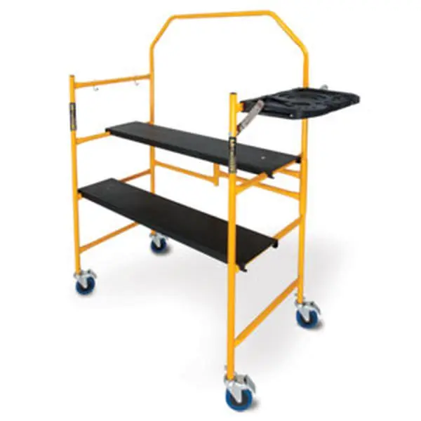 Metaltech I-IMCNT Jobsite 4 Ft. Mini Scaffold With Safety Rail And Work Tray