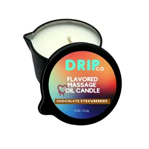Drip Co Smokey Vanilla Scented Massage Candles 113g Premium Aromatherapy Blend for Relaxing Massage Therapy & Couples Decor Fragrance Smooth Hand Poured in USA Gift Ornament Body Oil Candle - Coconut - Perfume