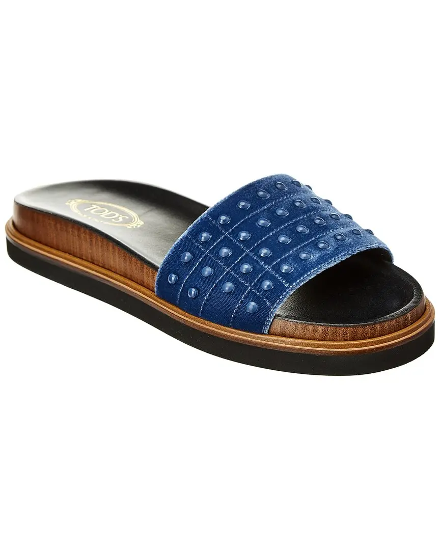 TODs Gommino Velvet Slide Sandal