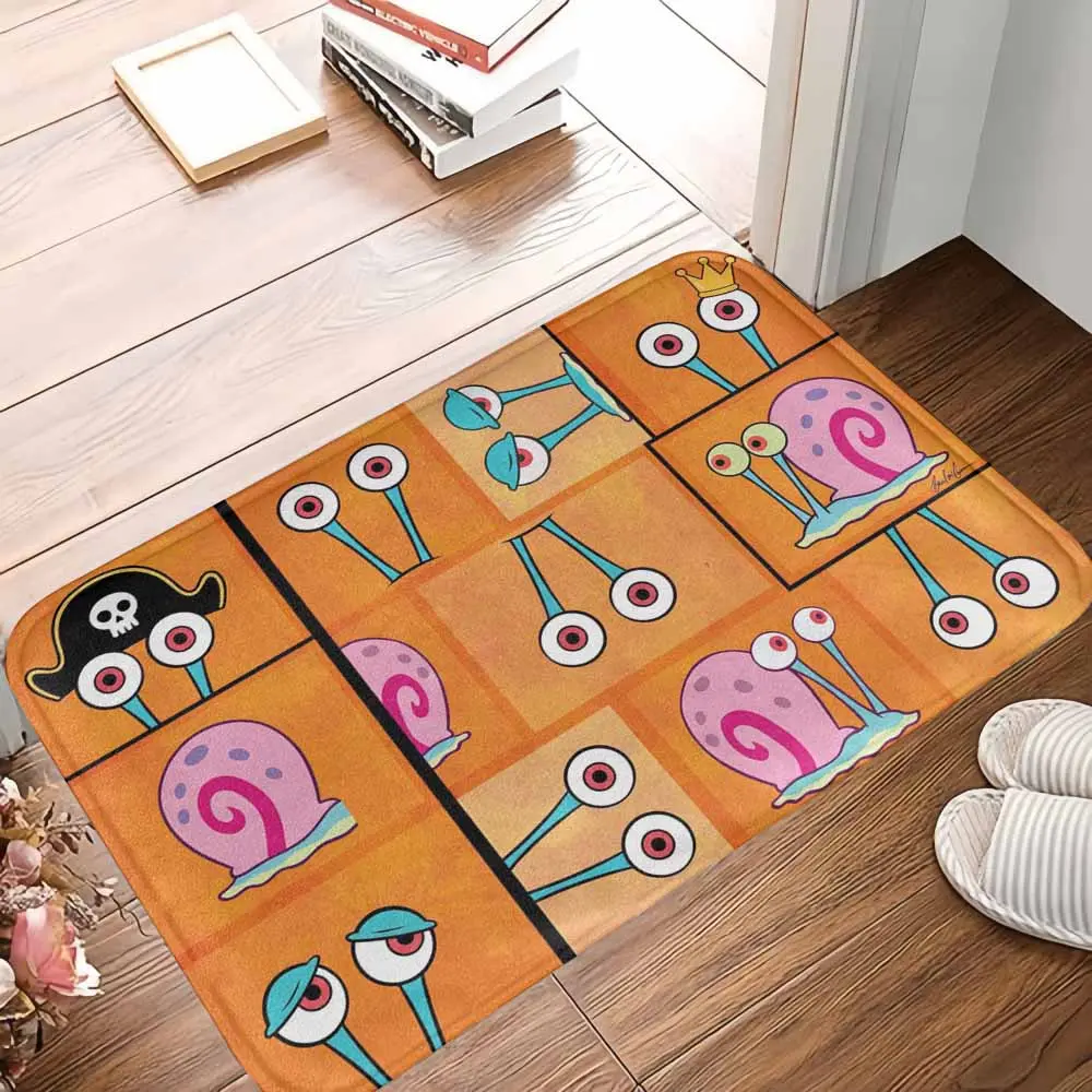 Cartoon Snail Motif Home Decor Rug - Colorful Abstract Design, Soft Non-Slip Washable Stain-Resistant Cartoonish Bath Mat, Ideal for Living Room, Bathroom, Entryway, Home Decor Rugs, Cartoonish Bath Mats, Living Room Decor