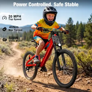 RUNDEER kids electric bike, 500W XC Mountain Ebike, 20MPH Max Speed, 32 Miles Range, 36V10Ah Battery, Geometric Ergonomic Frame Design, Lightweight Alloy Frame, Boost Healthy Growth, Ideal for Ages 6-13, Great for Outdoor Trail Riding