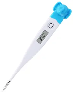 Digital Thermometer for Healthcare & Medical Use - Rigid Tip, Water Resistant, Fever Line Indicator, Oral & Underarm Application (All Ages)