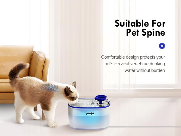 Cat & Dog Water Fountain, Featuring a Wireless Pump, 101oz/3L Capacity with Built-in LED Light, BPA-Free, and Dual Flow Modes for Pets