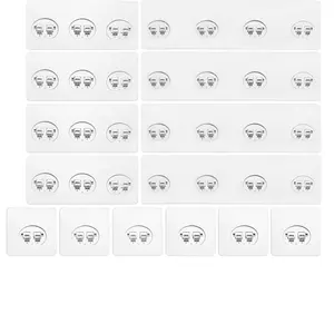 14 Pack Shower Caddy Adhesive Replacement, Strong Shower Shelf Adhesive Hooks for Corner Shelf Basket, Bathroom Rack, Kitchen Rack and Soap Holder