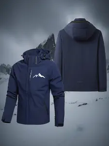 Men's Casual Windbreaker Jacket, Quick-Dry Breathable, Adjustable Sleeves, Ideal for Commuting, Outdoor Activities, Hiking, Cycling, Climbing