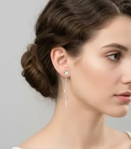 925 Sterling Silver Star Threader Earrings