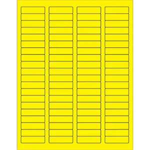 212 MAIN Fluorescent Yellow Rectangle Laser Labels - 1.75x0.5 in., 8000-Pack, Customizable Stickers, Permanent Glue, Laser & Inkjet Compatible Office Printing Supplies