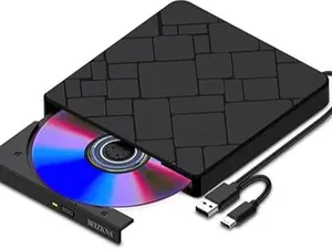 Tiktok 2026 New External CD DVD Drive for Laptop USB 3.0 & Type-C Portable CD DVD Player for CD ROM +/-RW Burner Reader Writer Optical Disc Drive for Laptop Desktop PC Windows 11/10 Linux Mac OS Apple MacBook Pro Gifts for Couples Mother's Day Gifts