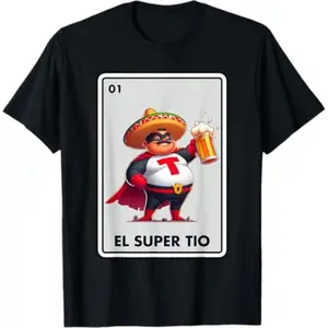 Mexican Uncle Drinking Lover Tio El Tio Vintage Bingo Card T-Shirt