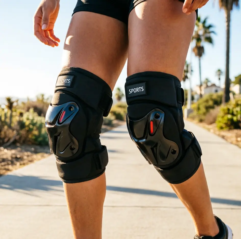 Motorcycle & Electric Vehicle Elbow + Knee Set, Anti-Fall Protection Pads for Delivery Riding, Outdoor Sports, Anti-Fall Gear