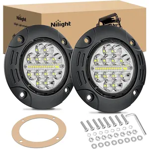 Nilight Flush Mount LED Light Pods 2PCS 5 Inch 36W Upgraded Spot Flood Combo Beam Round Driving Light Fog light LED Work Light Backup Light Bumper lights for Offroad 4x4 Truck SUV Car Accessories Autos dealsforyoudays Vehicle